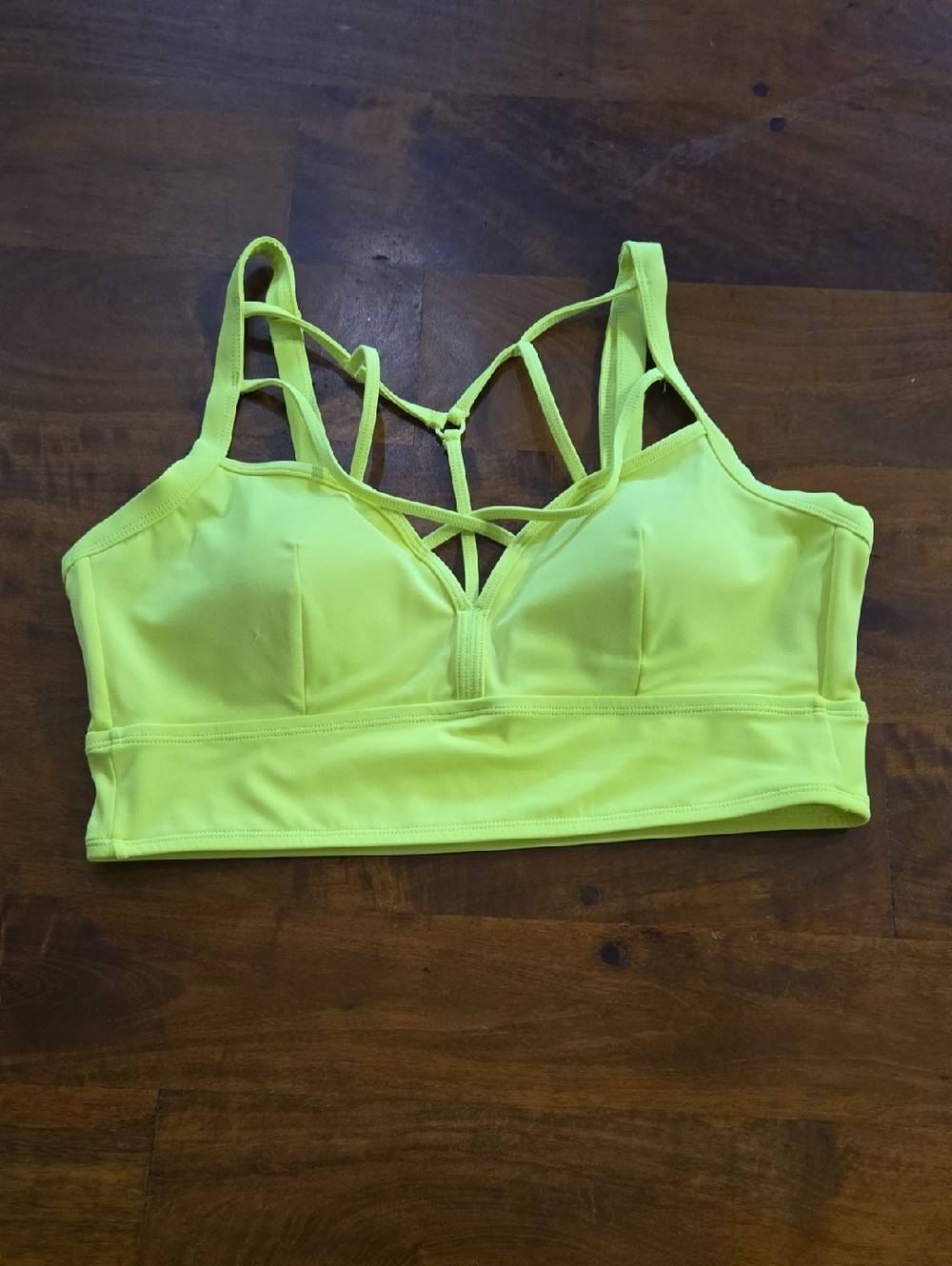 Cupshe Neon Yellow Strappy Bikini Top